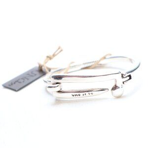 Uno de 50 Silver Tone Puzzling Curious Bangle Bracelet $155